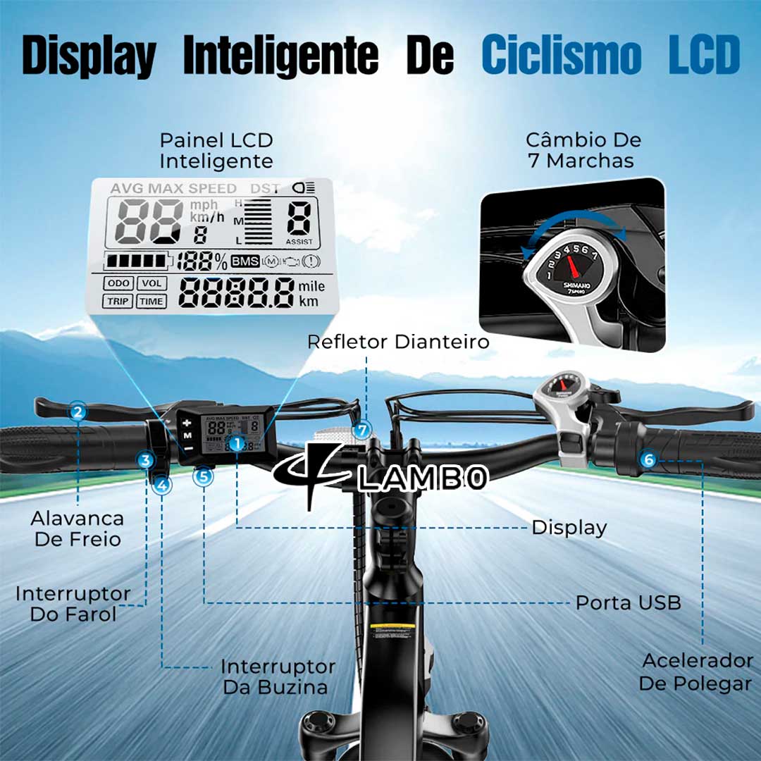 BICICLETA ELÉTRICA LAMBO EB3 - EBIKES LAMBO