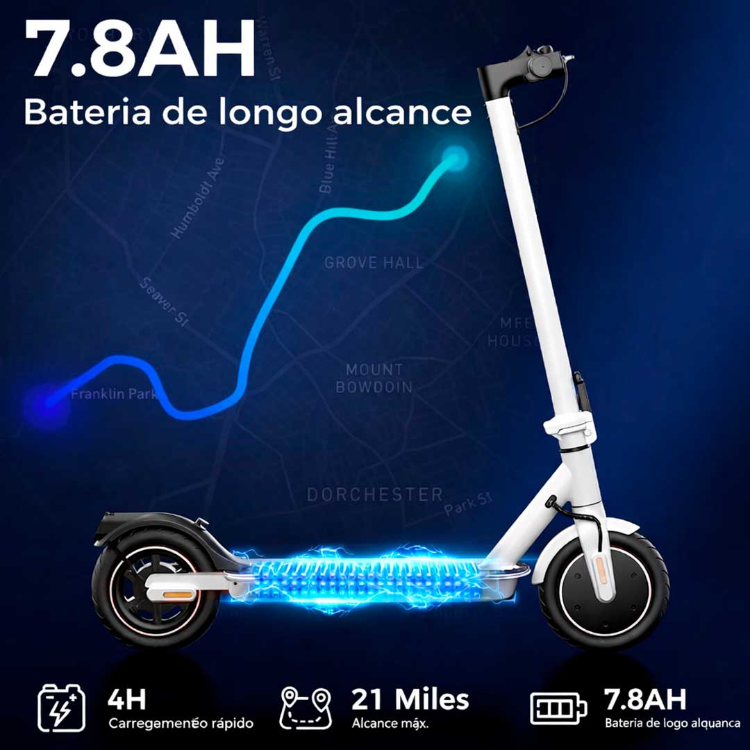 Patinete Elétrico Lambo W3 Branco - EBIKES LAMBO