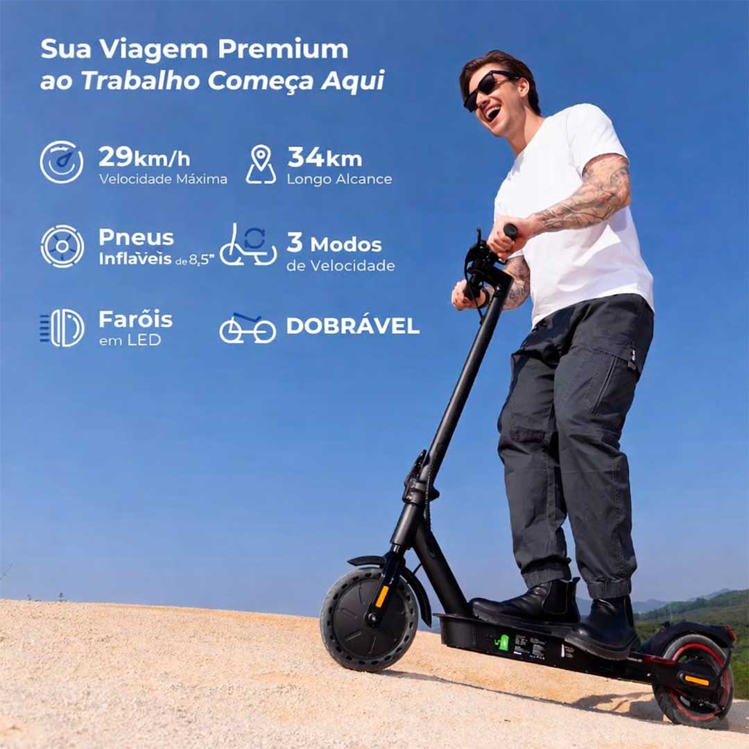Patinete Elétrico Lambo W3 Preto - EBIKES LAMBO