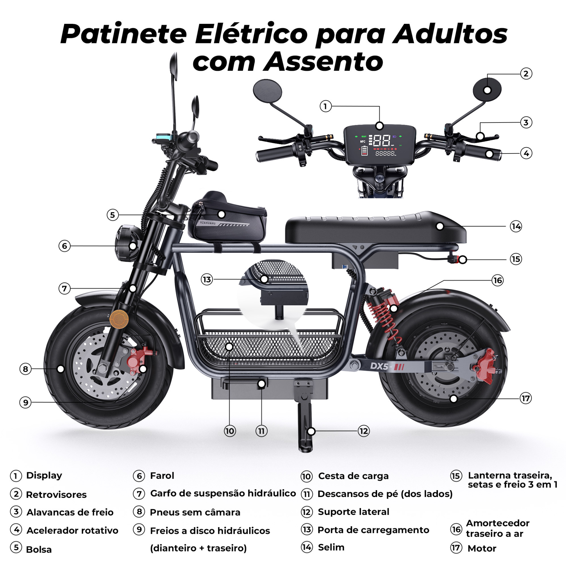 Scooter Elétrica DX5 - Ebikes Lambo