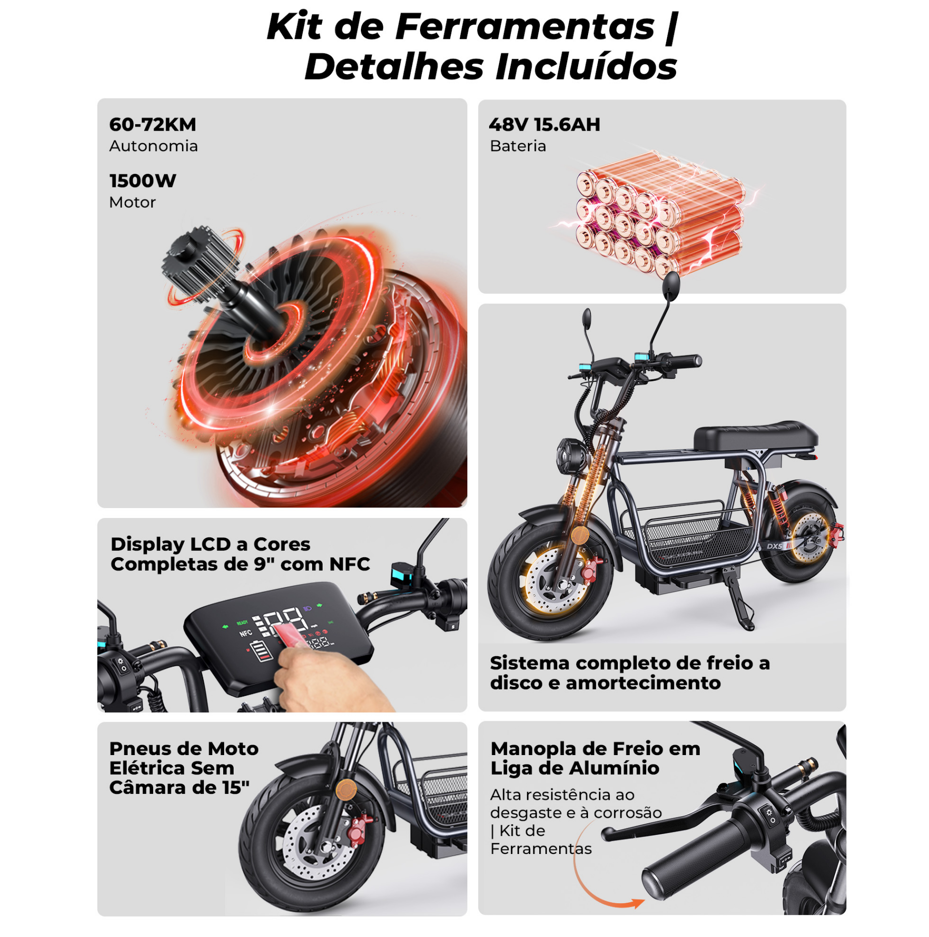 Scooter Elétrica DX5 - Ebikes Lambo