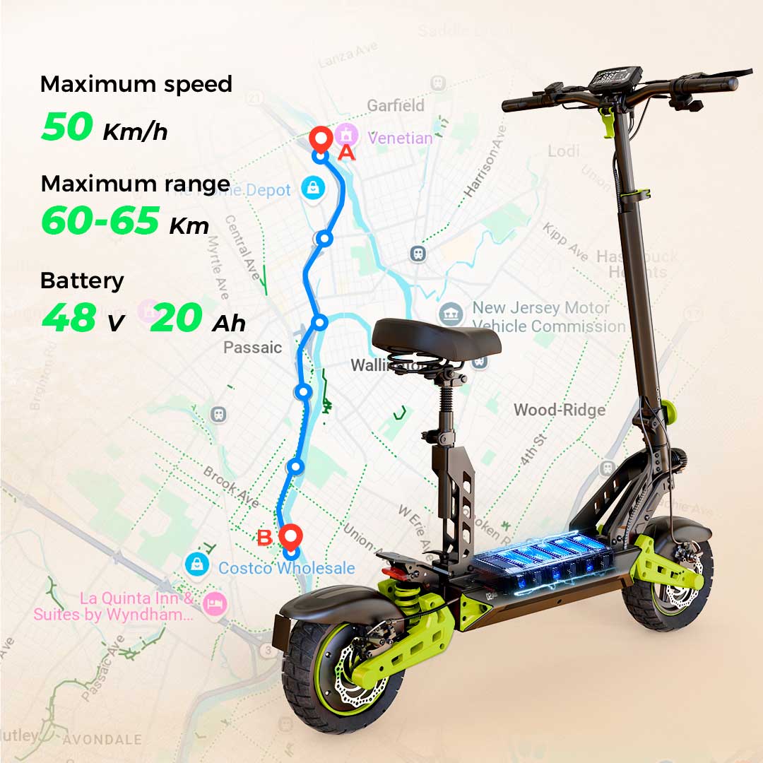Patinete Elétrico D2 Lambo - Patinete elétrico de 1000w - eBikes Lambo
