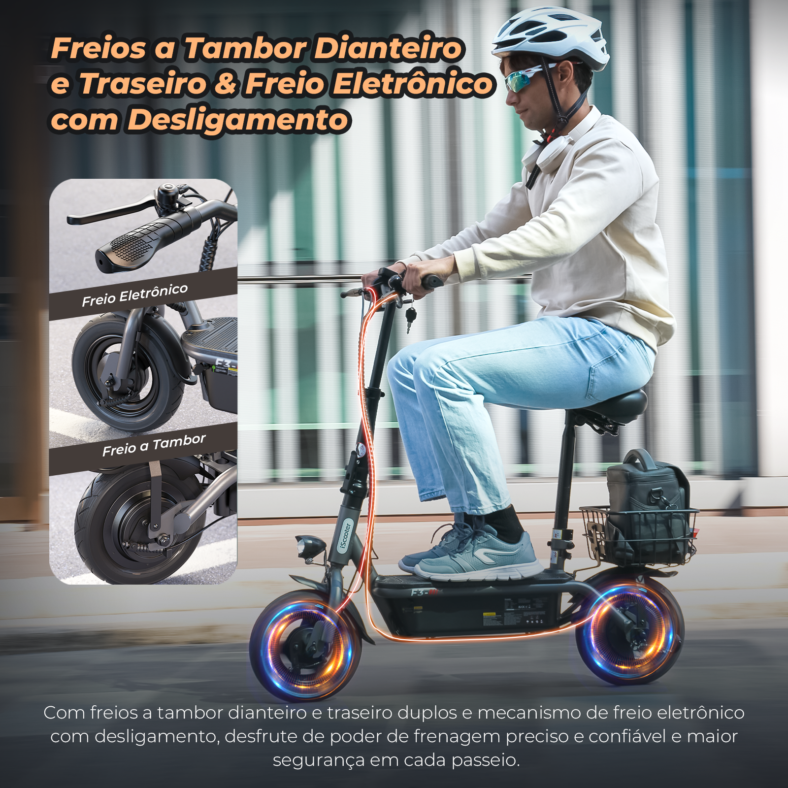 Scooter Elétrica F3 - Scooter elétrica de 1000w - Ebikes Lambo