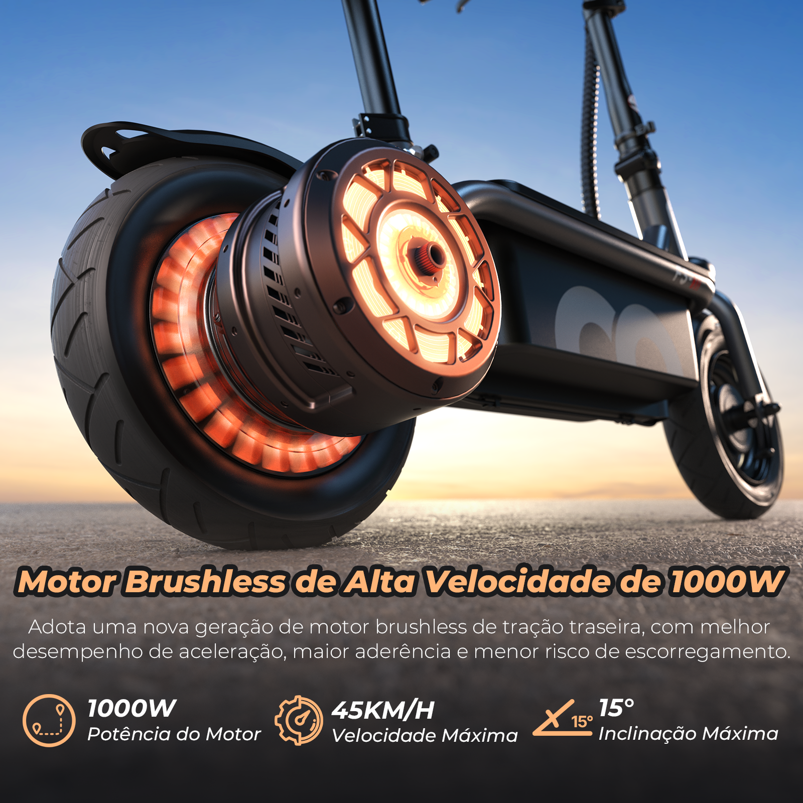 Scooter Elétrica F3 - Scooter elétrica de 1000w - Ebikes Lambo