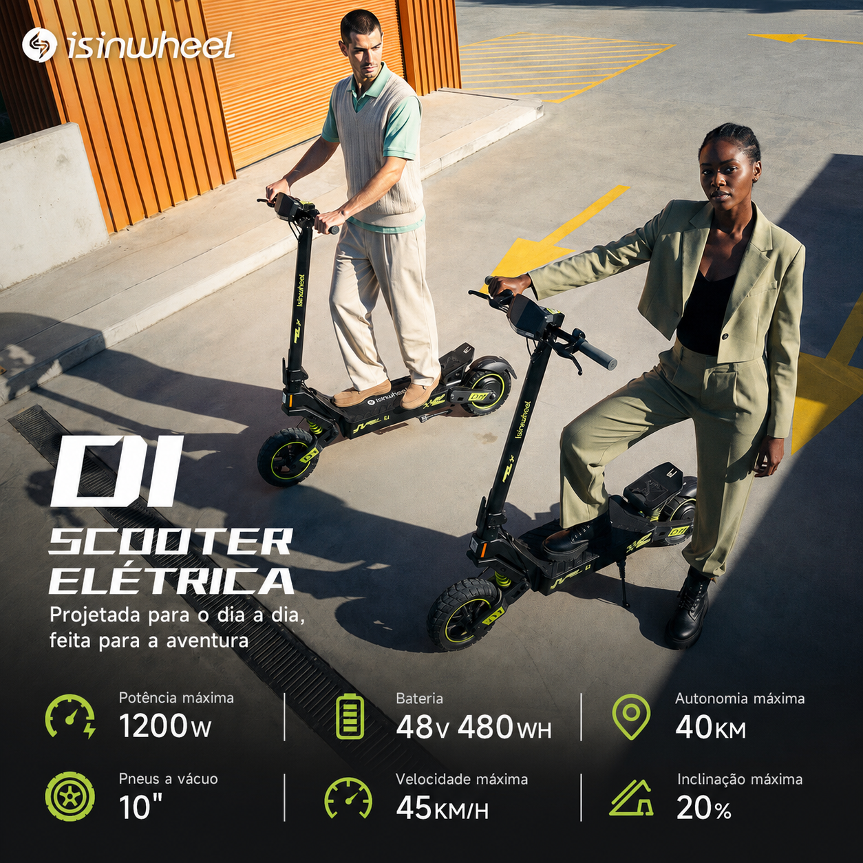 Patinete elétrico D1 - Patinete elétrico de 1200w - Ebikes Lambo Patinete elétrico D1 - Patinete elétrico de 1200w - Ebikes Lambo