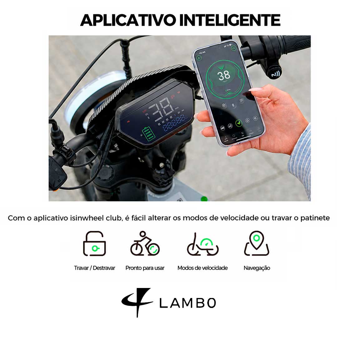 Scooter elétrica H7 Pro - Scooter elétrica de 1000w - Ebikes Lambo Scooter elétrica H7 Pro - Scooter elétrica de 1000w - Ebikes Lambo
